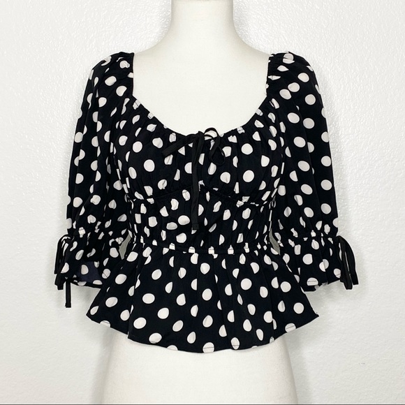 Tops - 2BELLA Polka Dot Milkmaid Top